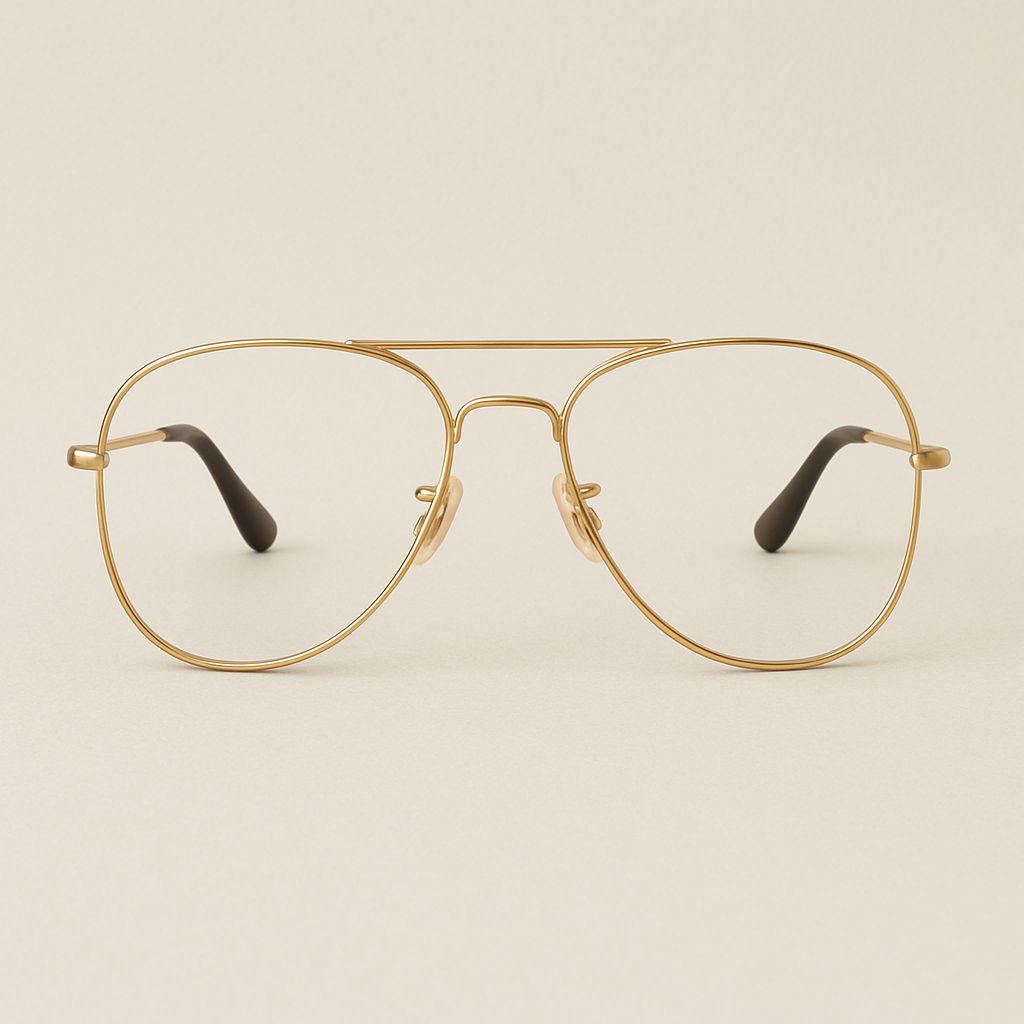 Aviator Luxe – Gold Metal Frame Eyeglasses