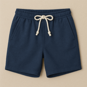 Navy Drift – Blue Drawstring Lounge Shorts