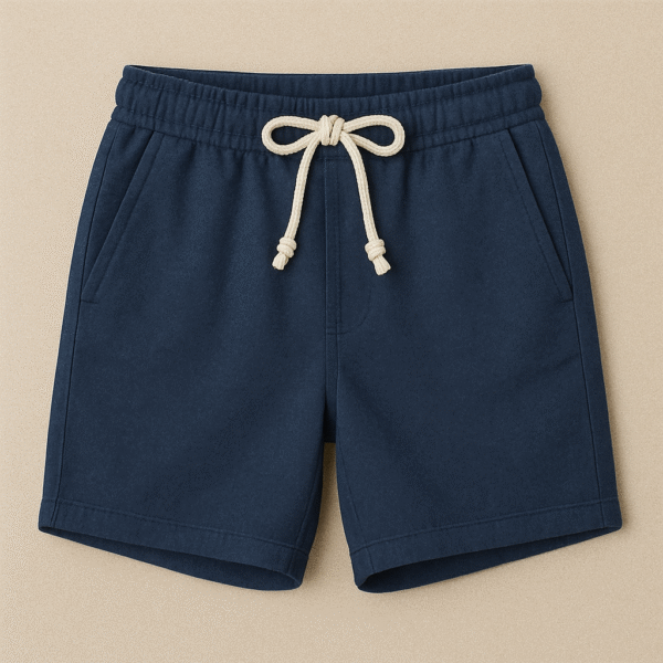 Navy Drift – Blue Drawstring Lounge Shorts