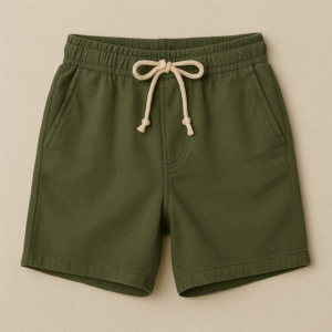 Evergreen Flex – Olive Green Drawstring Shorts