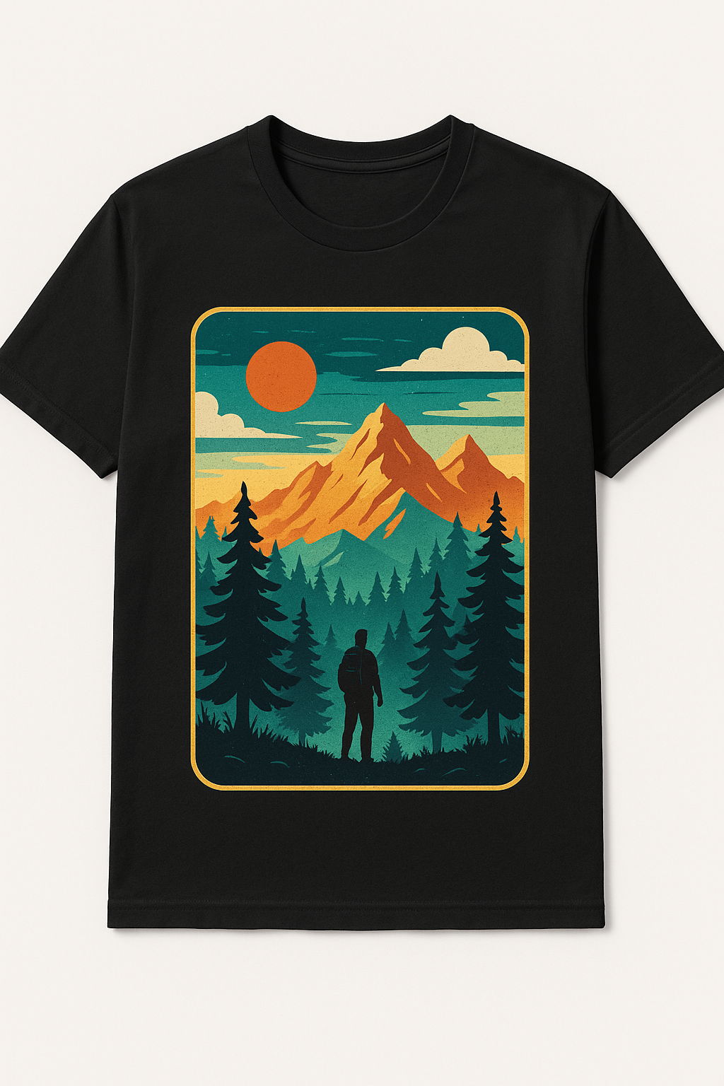 Wanderer’s Peak – Retro Hiking T-Shirt